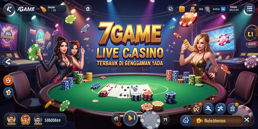 Tampilan gameplay Live Casino yang mendebarkan di 7GAME.