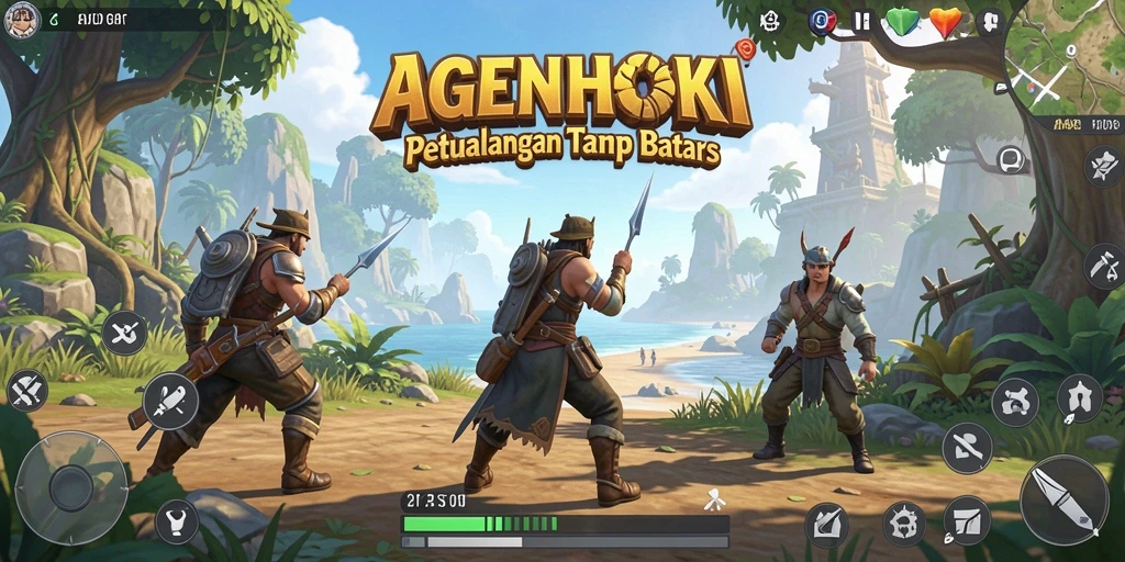 Screenshot AGENHOKI menampilkan pemain menjelajahi dunia terbuka yang luas.
