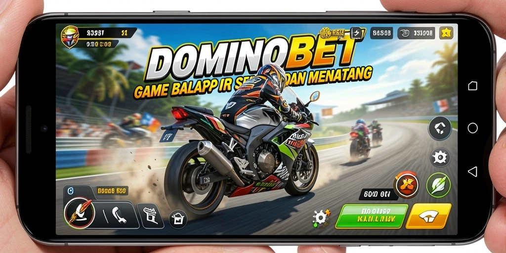 Tangkapan layar dari gameplay <strong>DOMINOBET</strong> yang menegangkan saat balap motor.