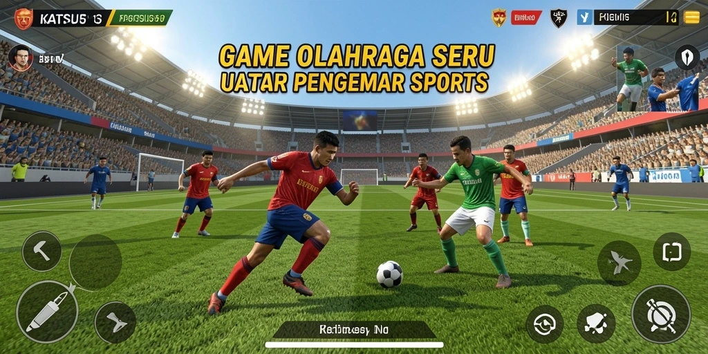 Screenshot KATSU5 menampilkan aksi seru dalam permainan olahraga.