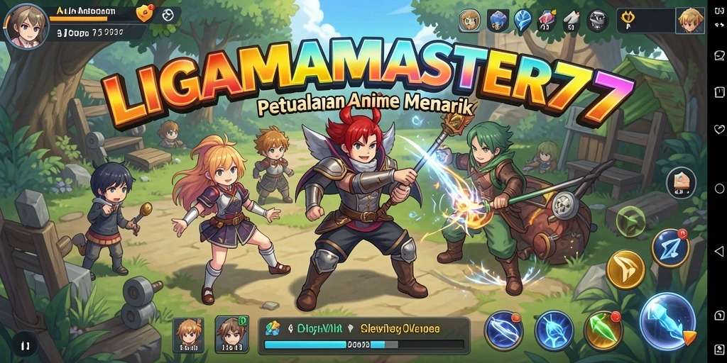 Tampilan gameplay seru di LIGAMASTER77 dengan karakter anime yang menarik.