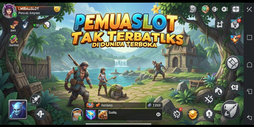 Tampilan gameplay LMBASLOT di dunia terbuka yang kaya.