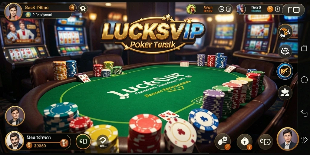 Screenshot utama LUCKSVIP menampilkan aksi mendebarkan permainan Poker.