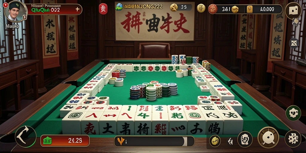 Tampilan gameplay QiuQiu yang menarik di MAHJONG222.