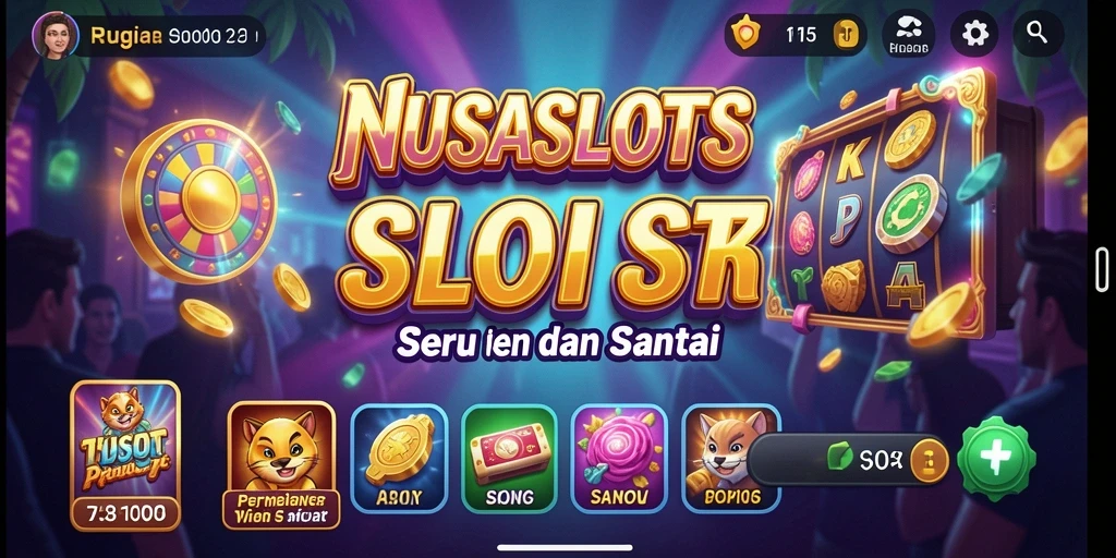 Tampilan gameplay NUSASLOTS yang menarik dan penuh warna.