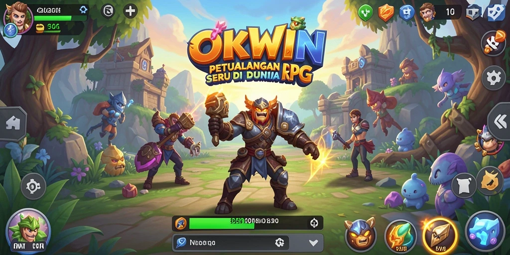 Screenshot menunjukkan karakter utama beraksi dalam pertempuran RPG yang seru.