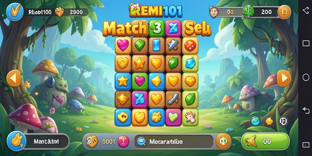 Tampilan gameplay menakjubkan dari REMI101 dengan warna-warna cerah.
